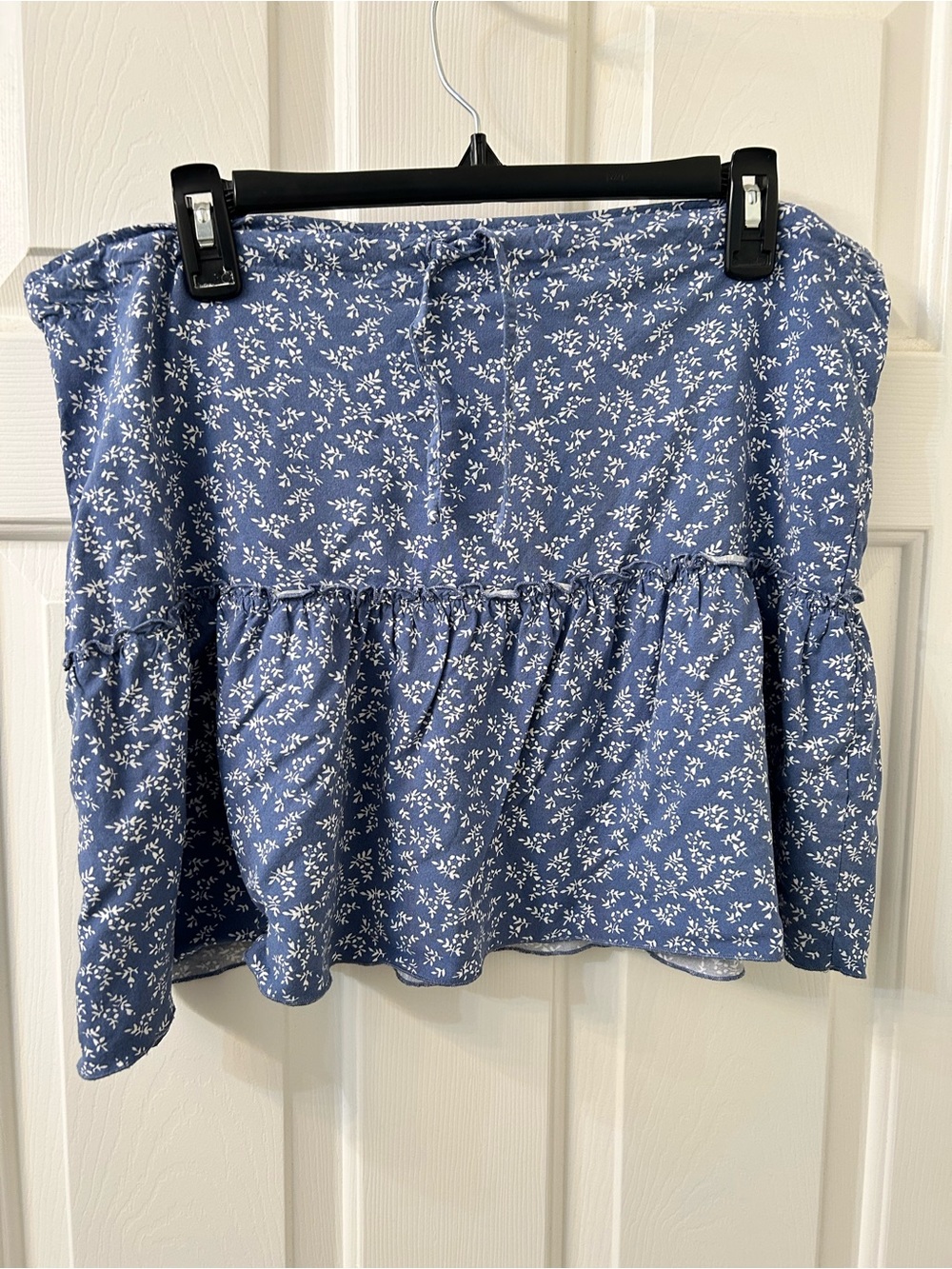 Brandy Melville Blue White Floral Smock Mini Skirt